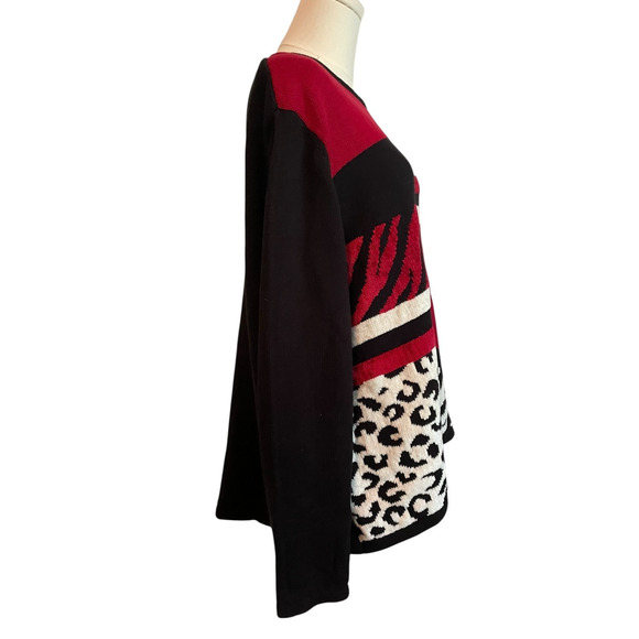 VTG. Alfred Dunner Sweater Womens 2X Grannycore Mobwife Cougar Reto 80s‎ Artsy - Picture 2 of 7